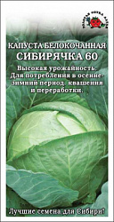 Капуста белокочанная Сибирячка 60