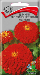 Цинния георгиноцветковая Алое пламя
