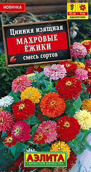 Цинния Махровые ёжики, смесь